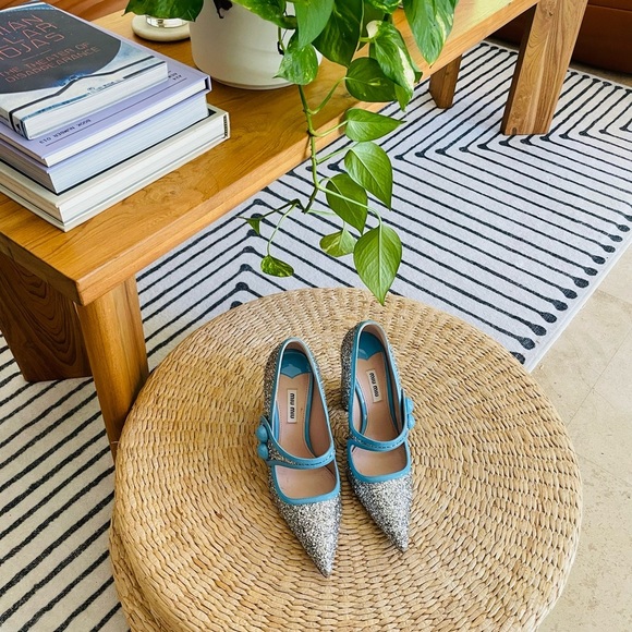 Miu Miu Silver and Blue Heels - Picture 3 of 10